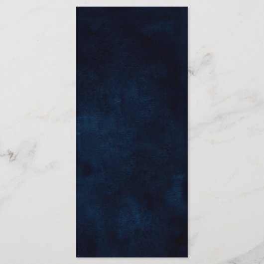 Dusty Blue Slate Navy Floral Botanical Wedding Menu (Achterkant)