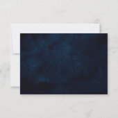 Dusty Blue Slate Navy Floral Botanical Wedding RSVP Kaartje (Achterkant)