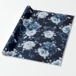 Dusty Blue Slate Navy Floral Botanical Wedding Wra Cadeaupapier<br><div class="desc">Elegant Dusty blue/Navy thema bruiloft met elegant boeket van Dusty blue,  Navy,  bloesems en blauwe eucalyptusbladeren van roos van leisteen. Neem contact met mij op voor hulp bij aanpassingen of als u een ander product nodig hebt met dit ontwerp.</div>
