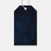 Dusty Blue Slate Navy Floral Wedding Bedankt Cadeaulabel (Achterkant)