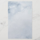 Dusty Blue Slate Navy Floral Wedding Menu (Achterkant)