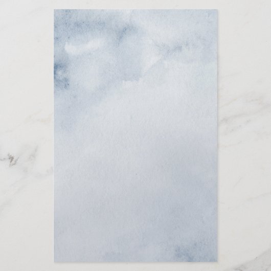 Dusty Blue Slate Navy Floral Wedding Menu (Achterkant)