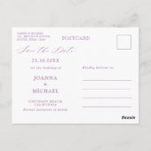 Dusty Blue Slate Navy Floral Wedding Save the Date Briefkaart (Achterkant)