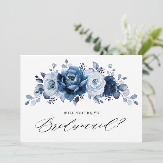 Dusty Blue Slate Navy Kaart (Staand voorkant)