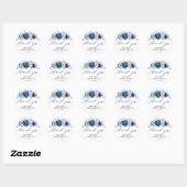 Dusty Blue Slate Navy Vrijgezellenfeest Hartelijk Ronde Sticker (Vel)
