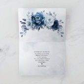 Dusty Blue Slate Navy Vrijgezellenfeest Wedding Bedankkaart (Binnen)