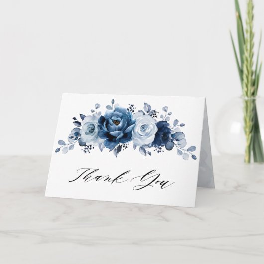 Dusty Blue Slate Navy Vrijgezellenfeest Wedding Bedankkaart (Voorkant)