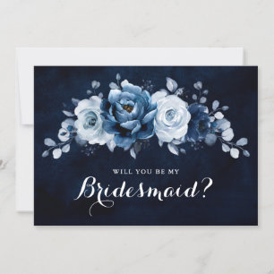 Dusty Blue Slate Navy... zal je mijn Bridesmaid zi Kaart