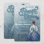 Dusty blue snow winter wonderland zoet 16 kaart (Voorkant / Achterkant)