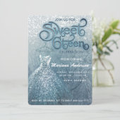 Dusty blue snow winter wonderland zoet 16 kaart (Staand voorkant)
