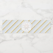 Dusty Blue Snowflake Baby shower Water Label Waterfles Etiket (Enkel label)