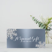 Dusty Blue Snowflake Beauty Salon Gift Certificate (Staand voorkant)