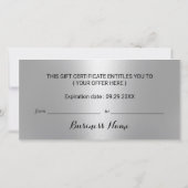 Dusty Blue Snowflake Beauty Salon Gift Certificate (Achterkant)