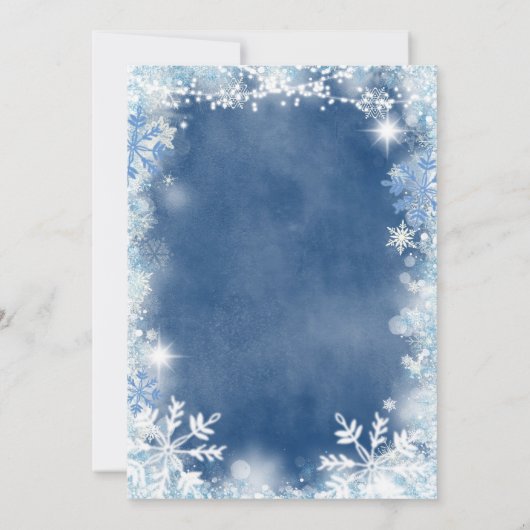 Dusty Blue Snowflake Boy Clothesline Baby Sprinkle Kaart (Achterkant)