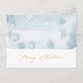 Dusty Blue Snowflake Christmas Briefkaart (Voorkant)