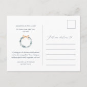 Dusty Blue Snowflake Christmas Briefkaart (Achterkant)