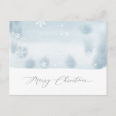 Dusty Blue Snowflake Christmas Briefkaart (Voorkant)