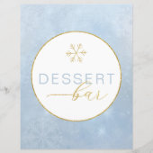 Dusty Blue Snowflake Dessert Bar Sign (Voorkant)