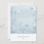 Dusty Blue Snowflake Holiday Kaart (Voorkant)