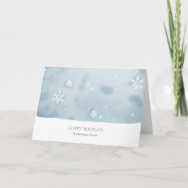Dusty Blue Snowflake Holiday Kaart