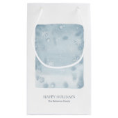 Dusty Blue Snowflake Klein Cadeauzakje (Achterkant)