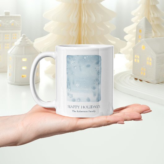 Dusty Blue Snowflake Koffiemok