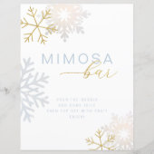 Dusty Blue Snowflake Mimosa Bar Sign (Voorkant)