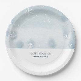 Dusty Blue Snowflake Papieren Bordje