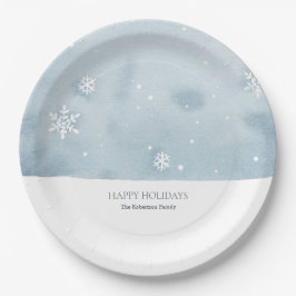 Dusty Blue Snowflake Papieren Bordje