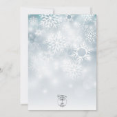 Dusty Blue Snowflake Sky Modern Wedding Invitation Kaart (Achterkant)