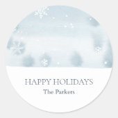 Dusty Blue Snowflake Sticker (Voorkant)