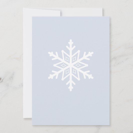 Dusty Blue Snowflake Winter Vrijgezellenfeest Kaart (Achterkant)