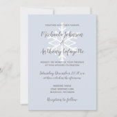 Dusty Blue Snowflake Winter Wedding Kaart (Voorkant)