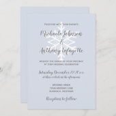 Dusty Blue Snowflake Winter Wedding Kaart (Voorkant / Achterkant)