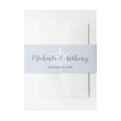 Dusty Blue Snowflake Winter Wedding Uitnodigingen Wikkel (Voorkant Voorbeeld)