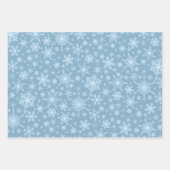 Dusty Blue Snowflakes Winter Feestdagen Kerstmis Inpakpapier Vel (Voorkant 3)