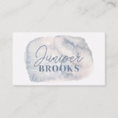 Dusty Blue Social Media Simple Glitter Waterverf Visitekaartje (Voorkant)