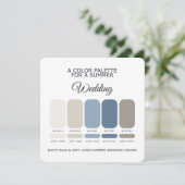 Dusty Blue Soft Linen Summer Wedding Palette Card Kaart (Staand voorkant)
