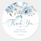 Dusty blue Something blue bridal bedankt Ronde Sticker (Voorkant)