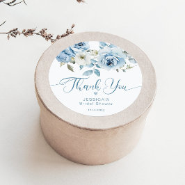 Dusty blue Something blue bridal bedankt Ronde Sticker