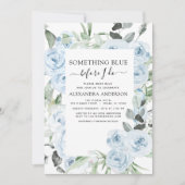 Dusty Blue Something Blue Floral Vrijgezellenfeest Kaart (Voorkant)