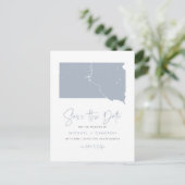 Dusty Blue South Dakota Kaart QR Code Bewaar de da (Staand voorkant)