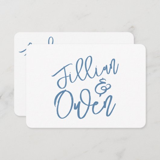 Dusty Blue, speciaal gepersonaliseerd Notitiekaartje (Voorkant / Achterkant)