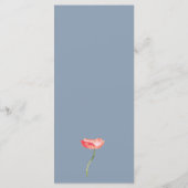 Dusty Blue Spring Peony Waterverf Trouwmenu Menu (Achterkant)