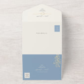 Dusty Blue Spring Wedding All-in-One Uitnodiging (Buitenkant)