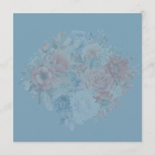 Dusty Blue Spring Wedding Menu Kaart (Achterkant)