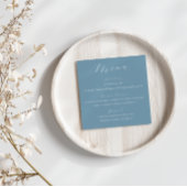 Dusty Blue Spring Wedding Menu Kaart