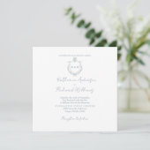 Dusty Blue Square Elegant Wedding  (Staand voorkant)
