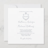 Dusty Blue Square Elegant Wedding  (Voorkant)