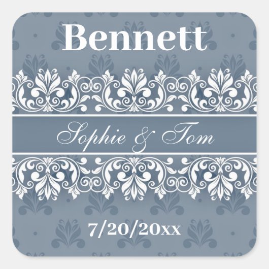 Dusty blue Square Sticker (Voorkant)